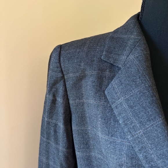 **ARAMANI COLLEZIONI* Gray Plaid Long Sleeve Blazer Suit Jacket Size 10 - Picture 3 of 7